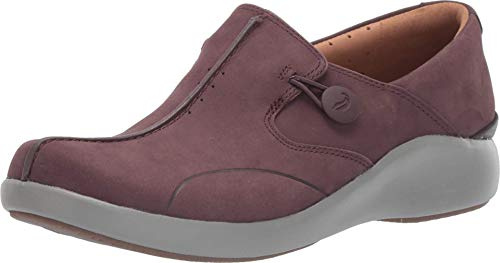 Clarks Women's Un.Loop 2 Walk Loafer, Aubergine Nubuck, 4.5 UK