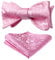 HISDERN Fliege Herren Set Rosa Fliegen mit Einstecktuch Formale Klassische Paisley Verstellbar für Bräutigam Hochzeit Party Fasching