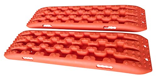 CStern Recovery Board Offroad Tracks Traction Mats Traktionsband Traktionsmatte Gripmatte Anfahrhilfe Schlamm Sand Schnee Reifenleiter 2 Stücke Orange für Geländewagen Wohnmobil PKW LKW