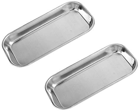 Stainless Steel Tray lab Indutrial - MissZM, Used for Instrument Supplies Storage in Operating room Lab Industrial Factory Kitchen, Anti-Corrosion Durable Rustless(2 Trays)