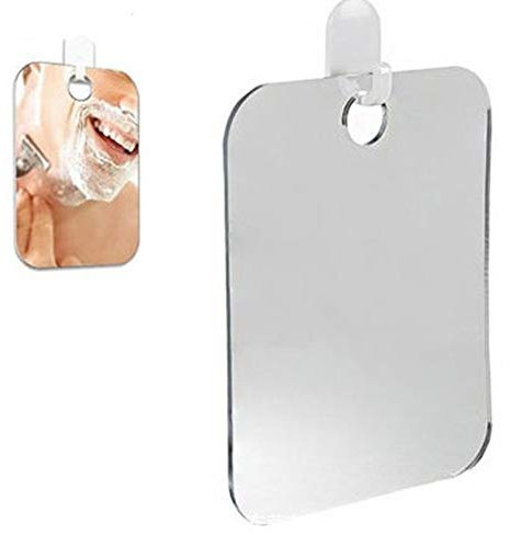 Miroir de Rasage de Douche Antibuée - Miroir de Voyage Antibuée - Miroir à Suspendre -Miroir adhesif Incassable - 17 x 13 cm Acrylique