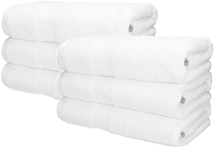 Betz 6 Stück Saunatücher XXL Badetuch Liegetuch Strandlaken Saunahandtuch Premium Frottee 100% Baumwolle Größe 70 x 200 cm Farbe weiß