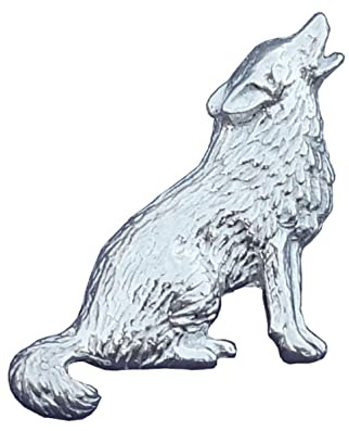 Broche Loup, Faite Main en Etain, Fabrication Artisanale Francaise, par William Sturt, des Etains de Jumilhac