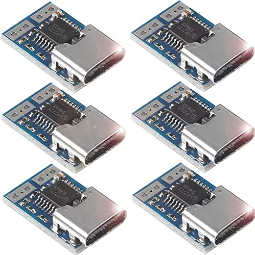 iHaospace 6 Stück PDC004-PD PD Decoy Modul, USB-C PD 12 V DC Feste Spannung Power Trigger Modul 5A Typ-C Buchse Eingang für Notebook (9 V)