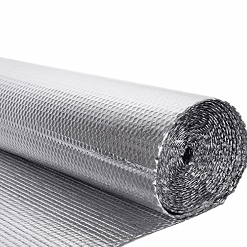 CCLONGTT Selbstklebe Isolierfolie Dämmfolie Heizkörper Reflexionsfolie Doppelte Alu Luftpolsterfolie Für Dächer Wände Und Böden Für Fenster, Auto, Camping Oder Pool (Size : 1mx1m), Onecolor