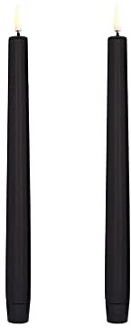 Uyuni Led Tischkerze Schwarz - 25cm - 2er Set