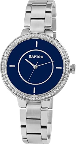 Raptor Maurin Damen-Uhr Edelstahl Similisteine Analog Quarz RA10245 (silberfarbig blau)