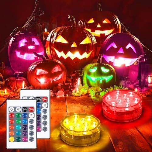 2 Set Luces Led Sumergibles Con Control Remoto: Rgb Multicolor, Impermeables Y A Prueba De Agua, Ideales Para Piscinas, Jarrones, Spas, Acuarios, Estanques, BañEras Y Para Fiestas Y DecoracióN