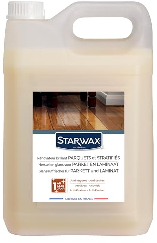 STARWAX Pulidor de parquet y laminado de 5 l, restaura el brillo y el brillo, rellena arañazos, protege de manchas y desgaste, fácil aplicación con fregona, sin lijar, cubre 30 m², secado rápido