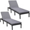 2er Set Sonnenliege,Outdoor Liege Klappbar,mit 4-stufig höhenverstellbare Rückenlehne und ein 5cm hohes Kissen，Eisenrahmen und Rattan,Strandliege für Garten, Terrasse & Balkon 198 x 64 x 28.5 cm
