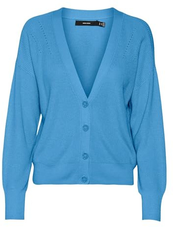 VERO MODA Women's Cardigan, Bonnie Blue, XL