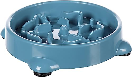 Flamingo Gamelle Anti-glouton pour Chien - Slow Feeder Beno Rond - S | 16 cm x 16 cm x 3,5 cm - 300 ML - Chihuahua, Yorkshire Terrier, Shih Tzu, Jack Russell, Bichon Frisé - Couleur Pétrole