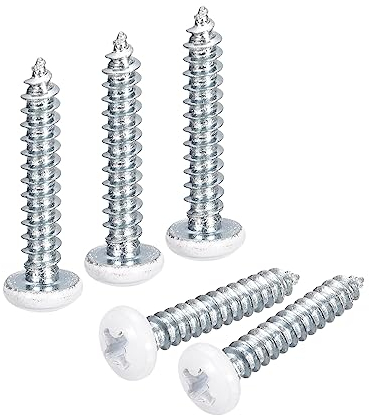 QUARKZMAN ST3.5x20mm Blanc Vis Autotaraudeuse, 100pcs Poêle Tête Phillips Bois Vis pour Travail Bois