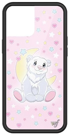 Wildflower Schutzhüllen – Eisbär-Prinzessin-Hülle, kompatibel mit Apple iPhone 12 Pro Max, Rosa, Gelb, Bär, Schnee, trendig, schützender schwarzer Stoßfänger, 1,2 m Falltest-zertifiziert, kleines