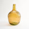 Pot en Verre Damajuana Artisanal 4L Motif rayé - Bouteille ou Pot en Verre de Style méditerranéen pour décoration de Maison comme Vase (Ambre)