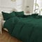 WONGS BEDDING Emerald Green Duvet Cover Double Size Pom Pom Tassels Bedding Cover Soft Microfiber Bedding Set with Zipper Closure (200x200cm)