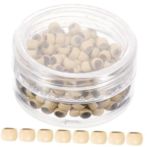 Housoutil Micro Links Beads Hair Extensions Silicone Lined Beads for Braids Dreadlocks Hair Decorations