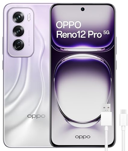 OPPO Reno12 Pro 5G - Smartphone Libre con IA, 24GB (12GB+12GB) +512GB, Pantalla 3D AMOLED 6.7, Cámara 50+8+50 MP, Android, Vídeo 4K, Batería 5000mAh, Carga Rápida 80W - Nebula Silver