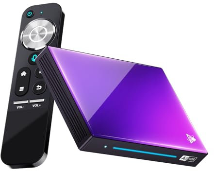 BOXPUT H96 MAX M9 Android 14 AI TV box, 8GB RAM 128GB ROM Android TV box, CPU quad core A72+quad core A53 RK3528 chip, 8K+8 core/BT5.4/1000M ultra high definition TV box.(8GB/128GB,Purple)