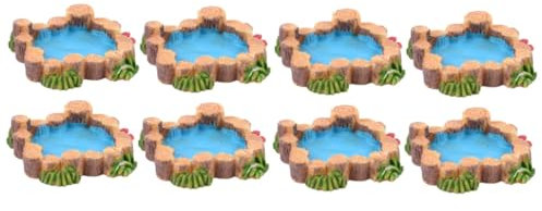 Lurrose 8stücke Miniatur Landschaftsornamente Resin Mikrogarten Dekoration Für Garten Terrasse Und Tisch Zufällige Designs Langlebig