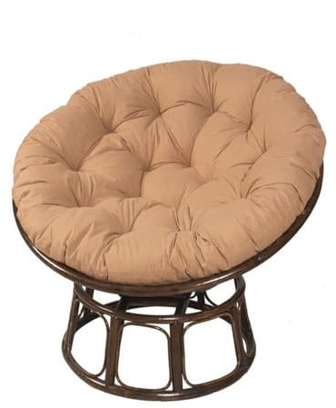 Rundes Sitzkissen für den Außenbereich, weich, dick, für Garten und Balkon, Rattan-Sessel, Sitzkissen (Kaki, 170 x 170 cm)