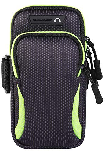 Laufarmband für iPhone 16, 15, 14, 13, 12 Pro Max, Galaxy S24, Ultra, S23, FE, A15, A14, A04, A55, A54, Google Pixel 9, 8 Pro, Grün / Schwarz