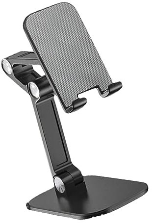 Faltbarer Desktop-Handyhalter – Tragbarer Telefonständer für den Schreibtisch, Kompatibel mit Telefonen, E-Farbe, für den Heim- und Bürogebrauch (Black)