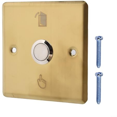 Schlankes Design aus wetterbeständigem Edelstahl Türklingel mit integriertem Klingelknopf (Gold)