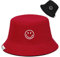 Durio Fischerhut Damen Sonnenhut Baumwolle Bucket Hat Herren Reversibel Faltbar Anglerhut Sommerhut Reisen SmileyWorld® Schwarz Rot