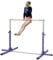HOMCOM Gymnastik-Turnreck, 13-stufig höhenverstellbar Reckstange, Reck Turnstange aus Holz & stabile Stahlkonstruktion bis 75 kg belastbar, für 3+ Kinder, Indoor, Outdoor, Violett