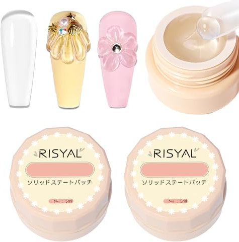 Solid Sculpture Builder Gel 2Pcs Clear 3D Nail Gel Non-Stick Hand Solid Builder Gel for Nails, Nail Extension Gel for 3D Nail Carving Gel Patterns Decoration for Nail Art DIY at Home