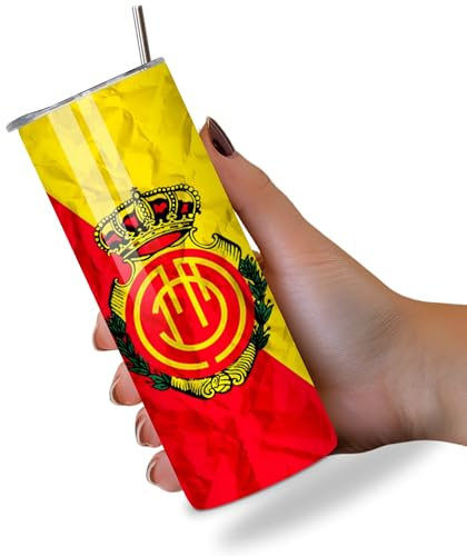 KaTunn - Botella Agua Acero Inoxidable Fútbol Personalizada - Botella Térmica Personalizada Fútbol - Termo con Pajita Personalizado - Ideal para Niños y Adultos - Regalo Fanáticos (Mallorca)