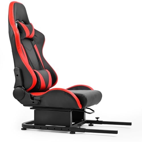 Dardoo Rear Seat Frame Racing Wheel Stand Zubehör mit rotem Sitz Stabile Passform für Lenkradhalterung Nicht enthalten Simulated Cockpit Stand