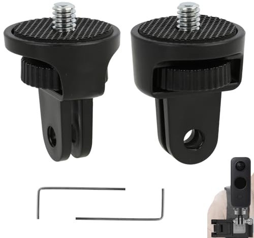 2 Stück Stativ Adapter, 360° Einstellung Stativ Adapter, 1/4 Zoll Adapter Kamerahalter, Gewinde Adapter Kamera, Mit 2 Schraubenschlüsseln, Für Gopro, Sjcam und Anderen Action-Kameras(Schwarz)