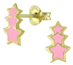 Monkimau Mädchen Ohrringe Stern | Ohrstecker aus 925 Sterling Silber | Kinderohrringe hypoallergen