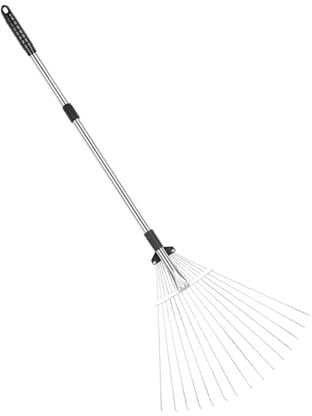 Verstellbarer Gartenrechen aus Aluminium 15 Zinken klappbar 81 160 cm Breite 18 5 55 5 cm ideal f r Laub STR ucher Blumenbeet Robustes Gartenwerkzeug