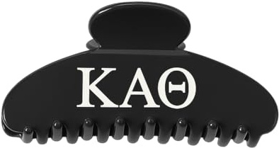 The RPZL Premium Acetate Sorority Big Hair Accessory | Oversized Claw Clip for Thick and Thin Hair | Stylish Hair Jaw Clip for Women | Girls and (Kappa Alpha Theta - Black)