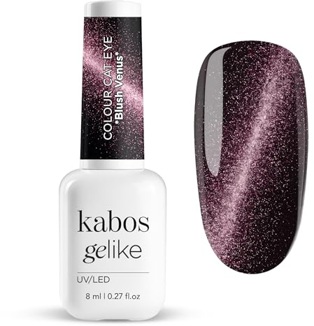 Kabos Gelike CAT EYE Smalto Gel Ibrido Semipermanente Magnetico UV/LED Rosa, Blush Venus – Effetto Occhio di Gatto 3D, Lunga Durata 21 Giorni, Formula Delicata per Unghie Sensibili