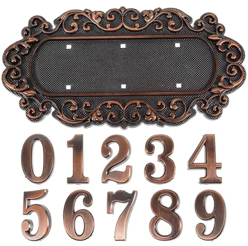 AMUSLESUR Vintage Door Number Plaque Sturdy Hanging Design for House Front Door Villas Residential Communities