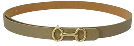 BellaSpark Damen Gürtel Echtleder, Italien gefertigt, Pferdekopf Schnalle, Verstellbarer Ledergürtel für Jeans, Kleider, Anzüge, Elegantes Damen Accessoire
