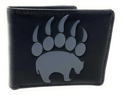Shag Wear Bear Paw Herren Geldbörse Animal Wallet Vegan Kunstleder Schwarz, Bearspaw, Small, Modern
