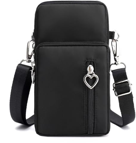 JANKS Petit Sac De Téléphone Portable pour Femme, Pochette Téléphone Portable, Sacoche Femme Bandoulière, Mini Sac en Nylon, Brassard Téléphone Sport, pour Women Girl, Crossbody Armbag Running