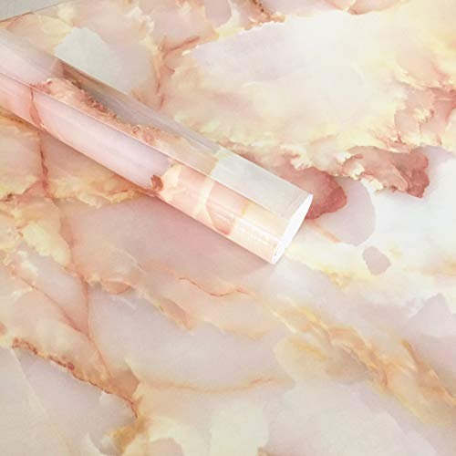 60 cm x 200 cm Elegante rosa Jade Marmor Klebepapier Peel Stick Granit Vinyl Tapetenfolie Küche Badezimmer Arbeitsplatte Aufkleber Möbel Marmor Kleber Rückseite Kunststoff Vinyl