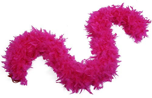 Flydreamfeathers Chandelle-Federboa, 100 g, ca. 2 m lang, in über 10 Farben, ideal für Party, Hochzeit, Kostüm, Hot Pink