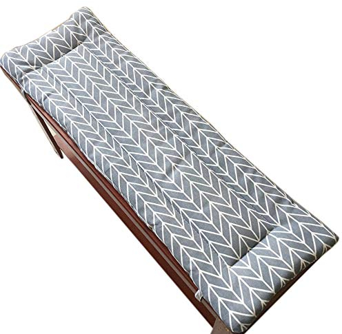 LINGRUI Langes Bankkissen mit Befestigungsbändern, 2- oder 3-Sitzer-Bankmatte, Ersatz-Matratze, Reisesitzkissen, für drinnen und draußen, 2 cm dick, waschbar, grau, 120 x 35 cm