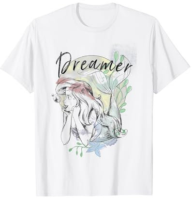 Disney Little Mermaid Ariel Dreamer Paint Sketch T-Shirt
