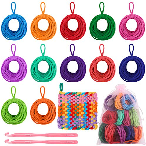 Aodaer 288 Stück Loom Weaving Craft Loops Nachfüllbare elastische Topflappen-Schlaufen mit mehreren Farben für Bastelbedarf, kompatibel mit 17,8 cm Webwebstuhl