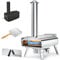 Mimiuo Outdoor Wood Pellet Pizza Oven with Automatic Rotating Grilling System, Portable Stainless Steel Wood-fired Pizza Oven Kit with 33cm Pizza Stone & Foldable Pizza Peel (Tisserie W-Oven Series)