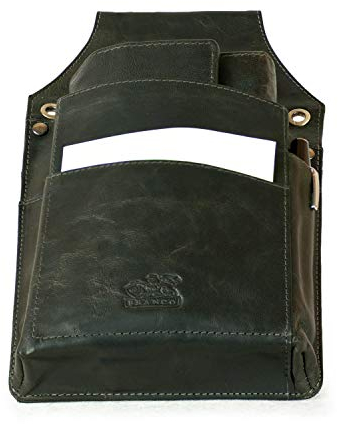 Branco, Kellnerholster Kellnerhalfter aus Echt-Leder, Schwarz-Grün Used-Look, 79437