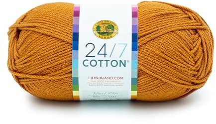 Lion Brand Yarn: 24/7 Baumwollgarn, Bernstein (1 Knäuel, 450 m, 100 g)